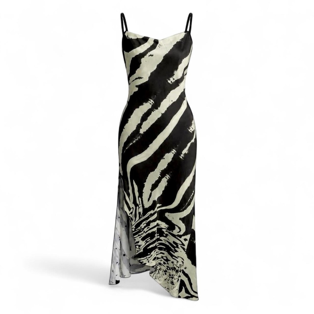 Cavalli Vintage Zebra Print Maxi Dress